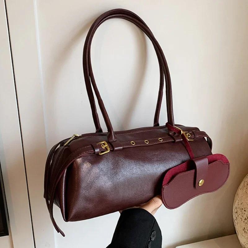 

Buckle Decoration Fashion PU Shoulder Bag Solid Large Capacity All-match Handbags Purse Bag for Women Bolsa Mujer