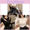 T Shirt Women Short Sleeve Oversize Knit Embroidered Crew Neck For Casual Wear