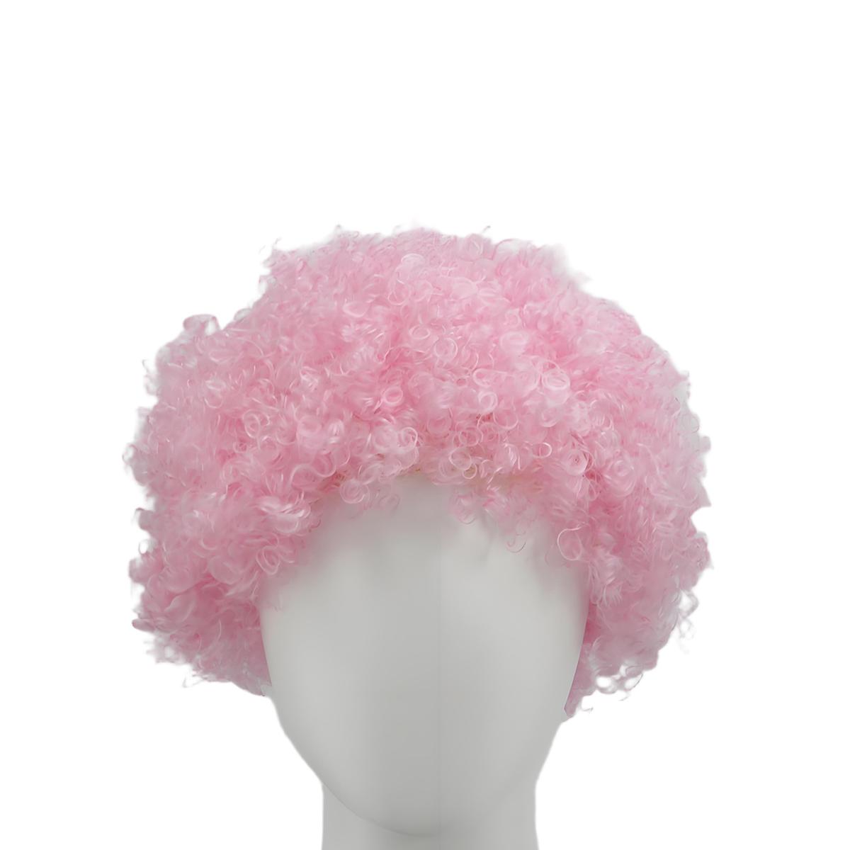 

Парик клоуна 80-х годов Афро-пуф Синтетический Смешной Хэллоуин Косплей Аниме Вечеринка Рождество Маскарад Причудливый Костюм Аксессуар розовый