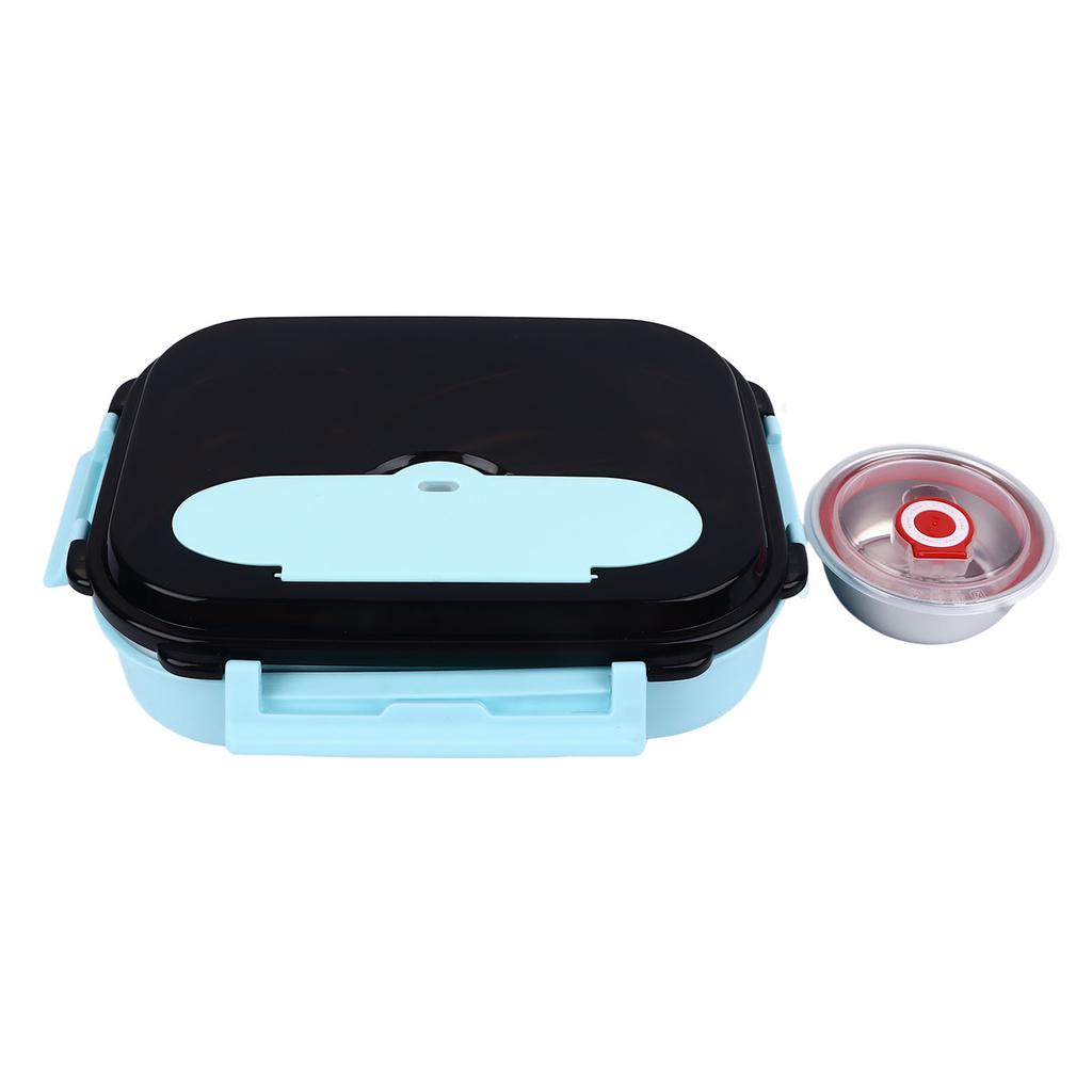2L Divided Lunch Box 4 Compartments Stainless Steel Portable Food Containers with Chopsticks Spoon for Work Travel