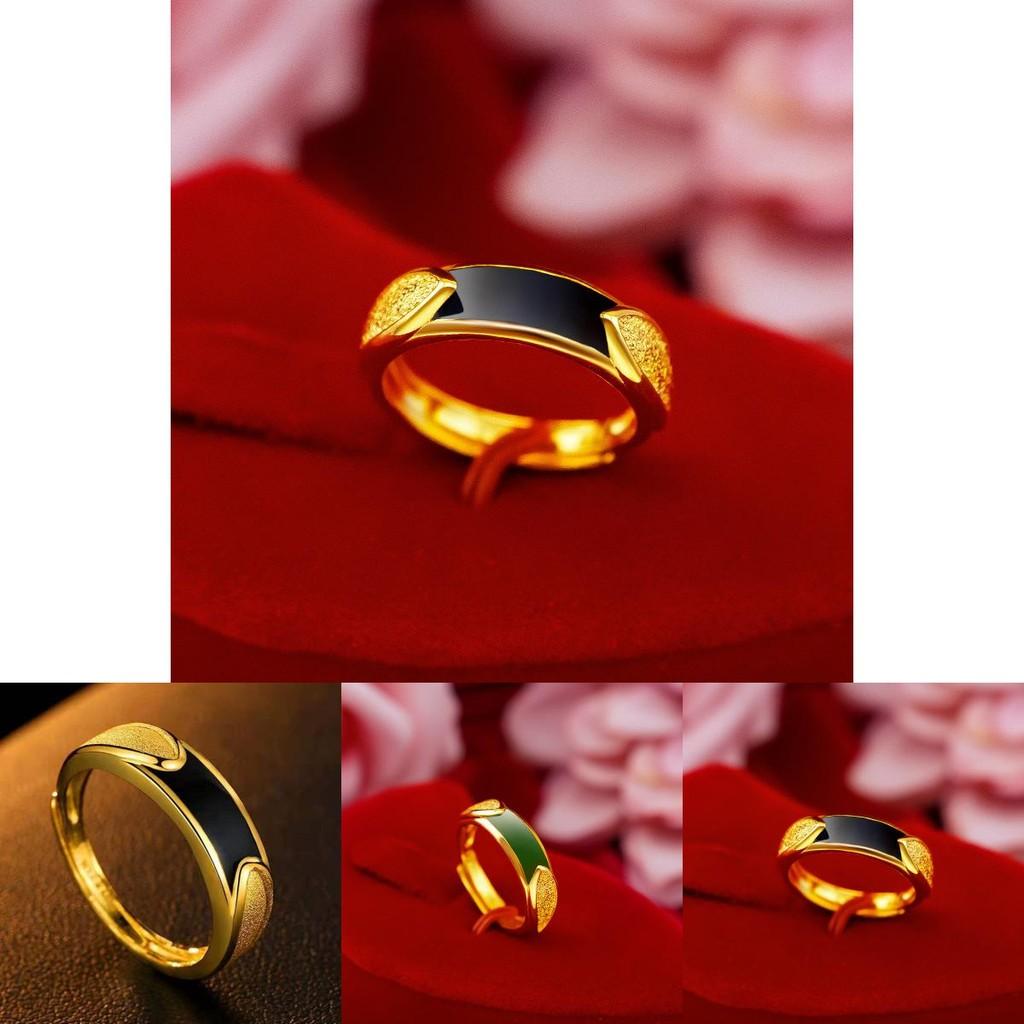 Fashionable Gold Plated Copper Couple Rings With Minimalist Design And Eye-catching Geometric Shapes