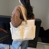 Casual Large-capacity Canvas Bag Women's New Versatile Multi-pocket Shoulder Bag Commuter Tote Bag