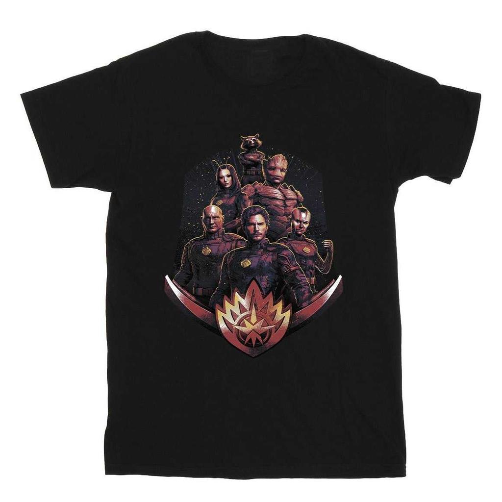 Guardians Of The Galaxy Volume 3 Mens Group Pose Cotton Distressed T-Shirt