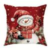Christmas Pillow Cover, Skin-Friendly, Santa Snowman Wreath Pattern, Holiday Sofa Decor