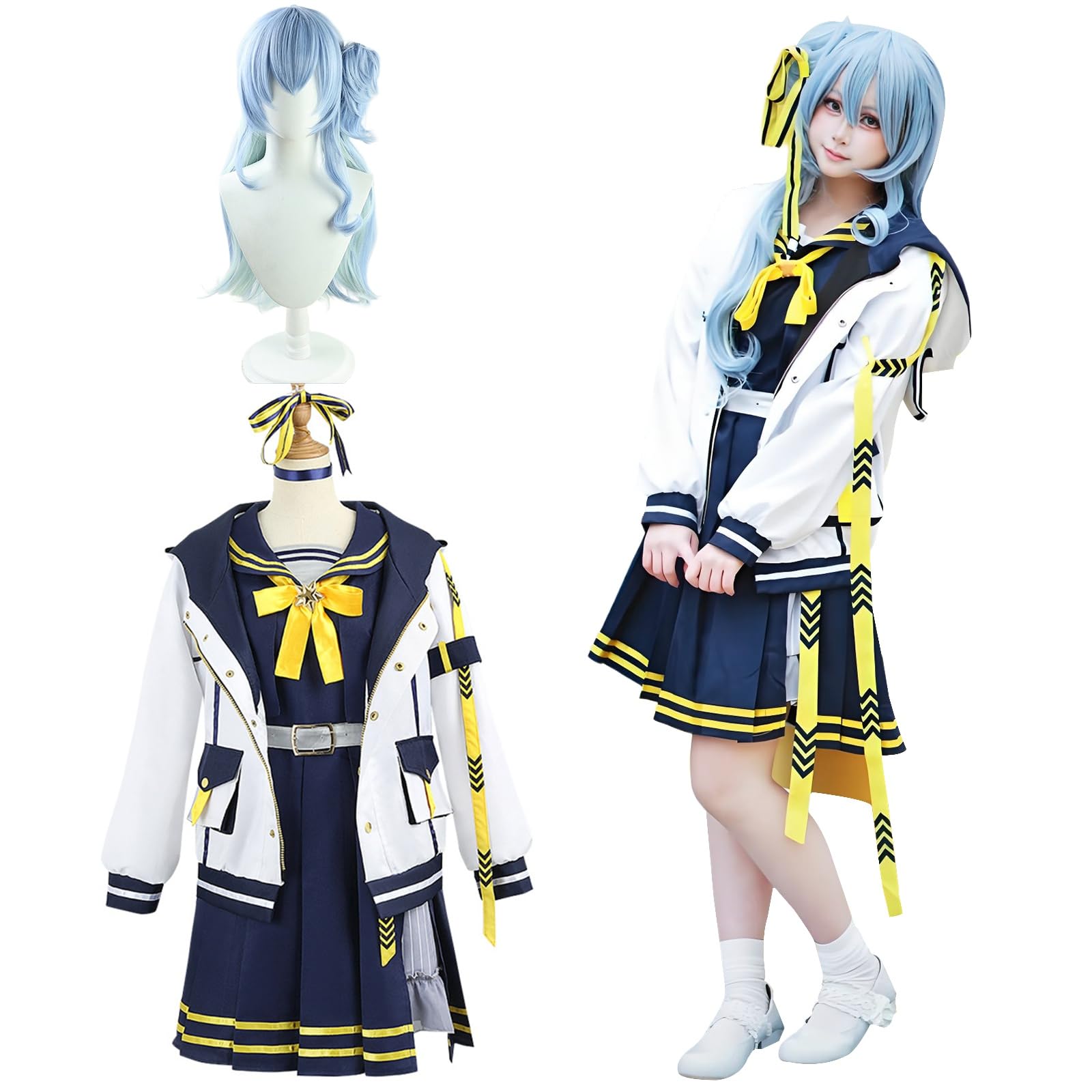 

Suisei Hoshimachi Косплей с париком Vtuber Косплей Костюм для взрослых Костюм для школьного фестиваля Костюм моряка для мероприятий Костюм для сцены Hoshimachi