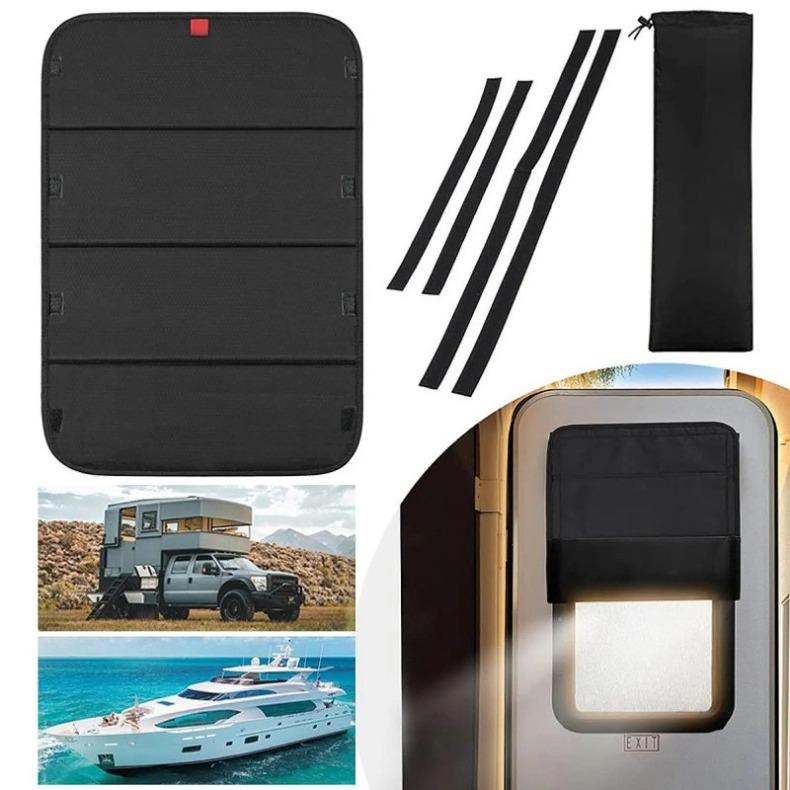 Rv Door Window Shade Foldable Self-Adhesive & Magnet Car Accessories Thickened Oxford Camper Skylight Shade