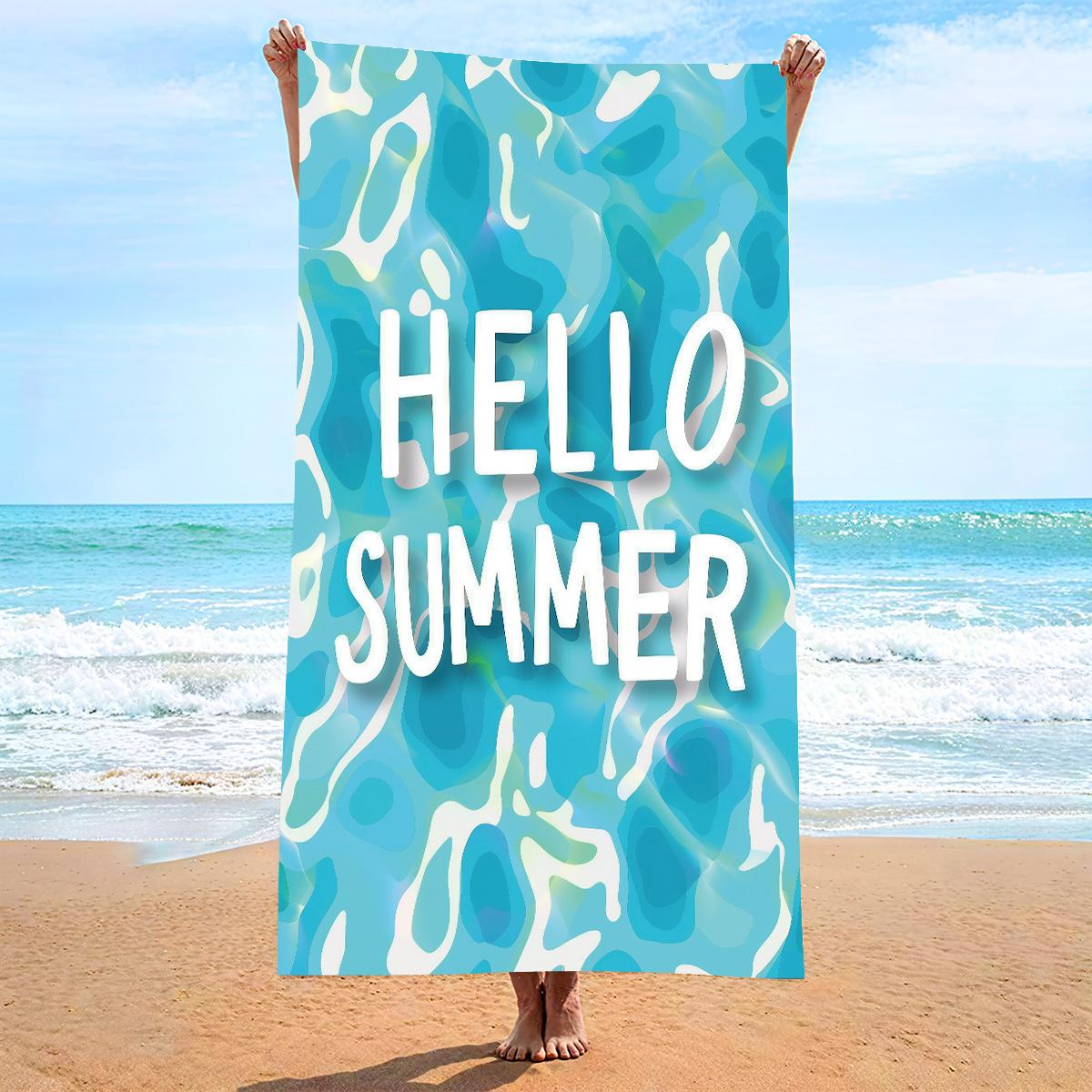 

New, double-sided velvet beach towel quick-drying sports towel printed bath towel [Spot sale]