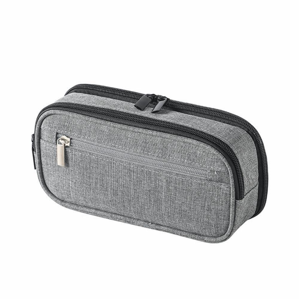 Portable Stationery Organizer Solid Color Pen Organizer Pouch Multifunctional Pencil Case  Students