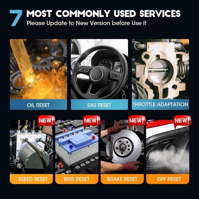 Auto-Diagnosekoffer - LAUNCH - CRP123X V2.0 - 7 Rückstellungen - 5' Touchscreen - OBD2 Französisch