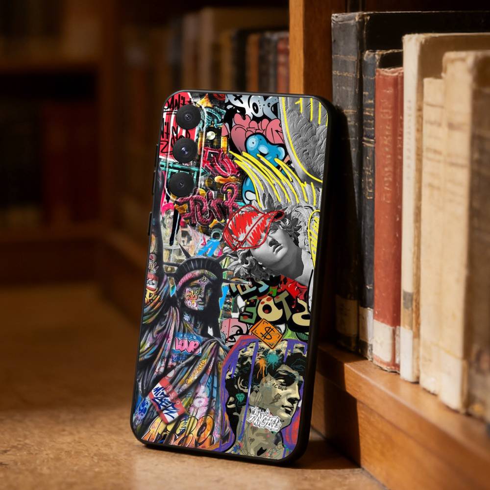 

Cool Colorful Graffiti Phone Case For Samsung S26,S25,S24,S23,S22,S21,Ultra,Plus,FE Black Soft Cover Samsung S30Ultra5G