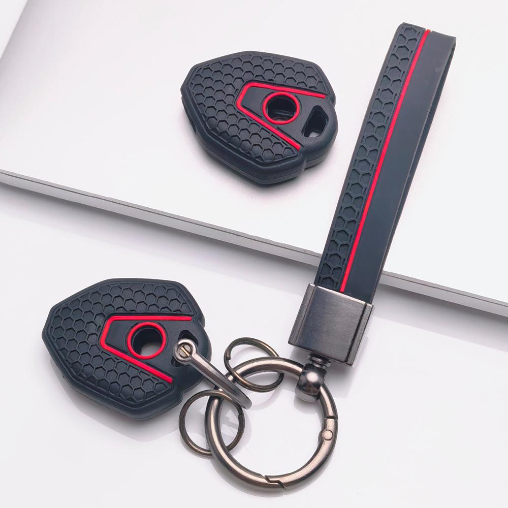Moto Key Cover for CFMOTO 450MT Mt450 125NK 250NK 400NK 650NK 800NK 700MT with Keychain Honeycomb Texture Shockproof Motorbike Key Sleeve Accessory