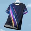 Fashion Breathable Gradient Print Sports T-Shirt Outdoor Run Fitness Tops Summer Trend Casual Short Sleeve Tees