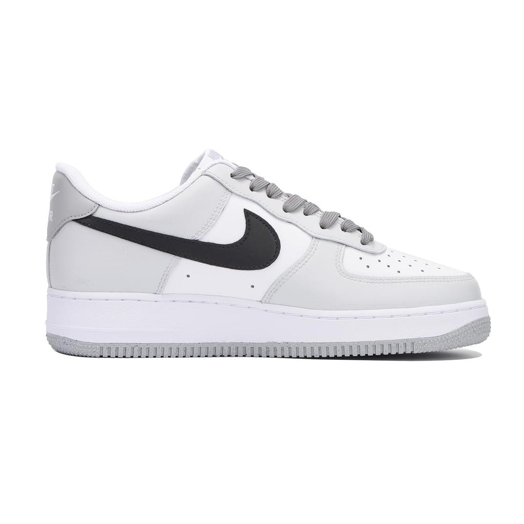 Nike Air Force 1 Coverage Slip Resistant Low Top Skateboard Shoes Men's Gray White Black FJ4146-100(Team59-)