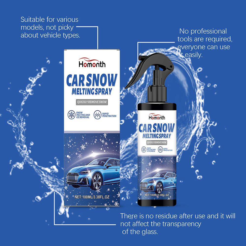 100ml Car Agents Glass Spray Melting Snow Ice Anti-Icing Winter Window Defrosting Snow Ice Melting Agents Ice-Off Spray Tools