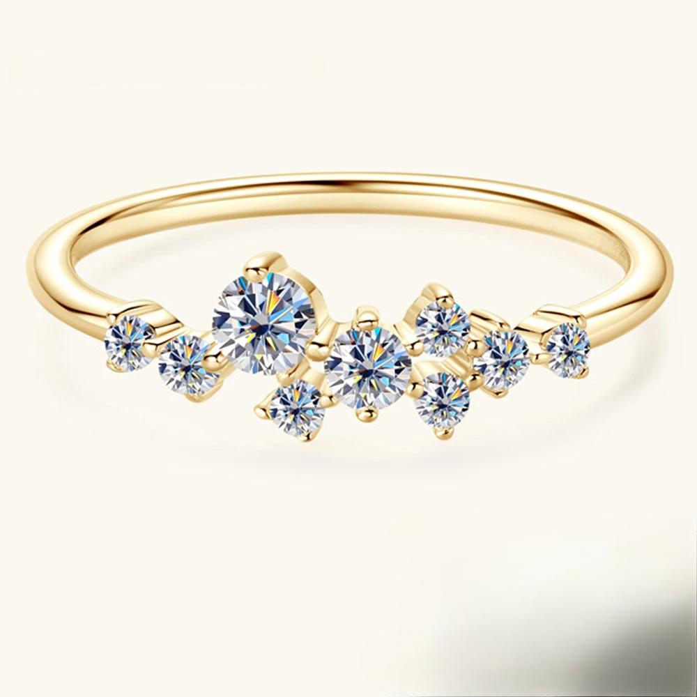 

Кольца Trumium Color Moissanite для женщин, круглые кольца из стерлингового серебра 925 пробы с муассанитом и бриллиантами с сертификатом GRA 9