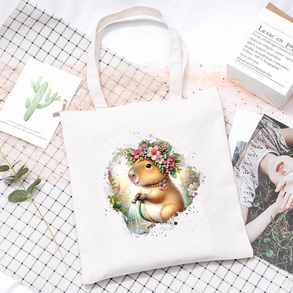 Daily Versatile Casual Shoulder Tote Bag Large Capacity Novelty Printed Cartoon ins Canvas Bag