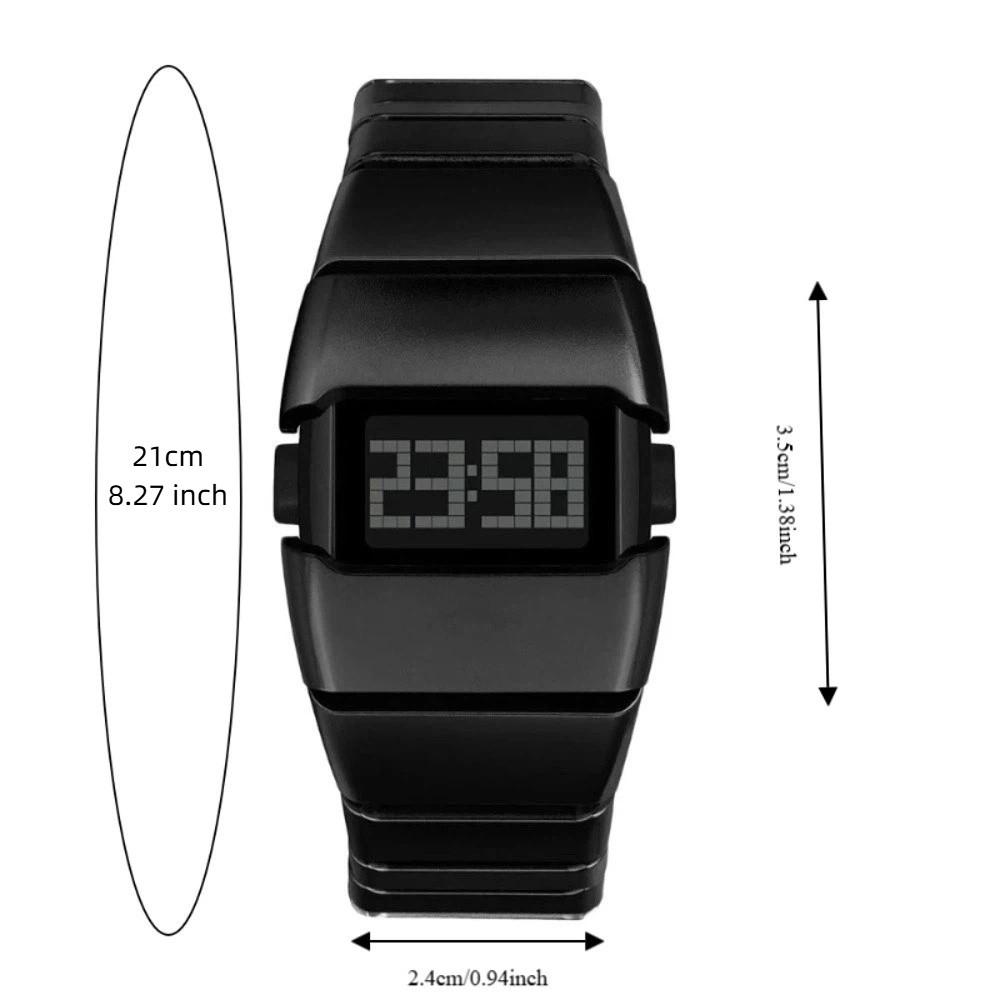 Montre de Sport en Acier Inoxydable Montre-Bracelet Légère Montre Électronique LED Adolescents