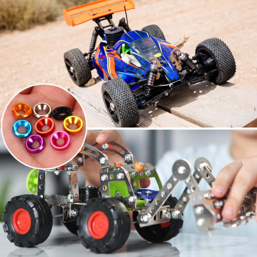 uxcell M4 Countersink Washers, Cone Cup Type, Anodized Aluminum Gasket Cup Head Washers for RC/FPV/PC/Drone/Machine Accessories Model Parts, 50pcs (Ti