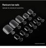 550pcs Foldable Transparent False Toenail Tips - Full Cover Frosted Design