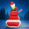 5.91FT Inflatable Toy Santa Candy Cane Sleigh LED Tank Festive Gift Xmas Decoration for Yard Christmas Supplies Home Decoration
