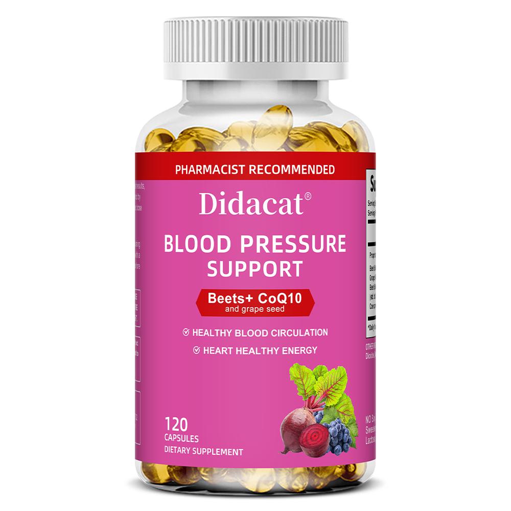 

Dietary Supplement With Beet Extract, Grape Extract, Coenzyme Q10, 120 Capsules Per Bottle 120 Capsules