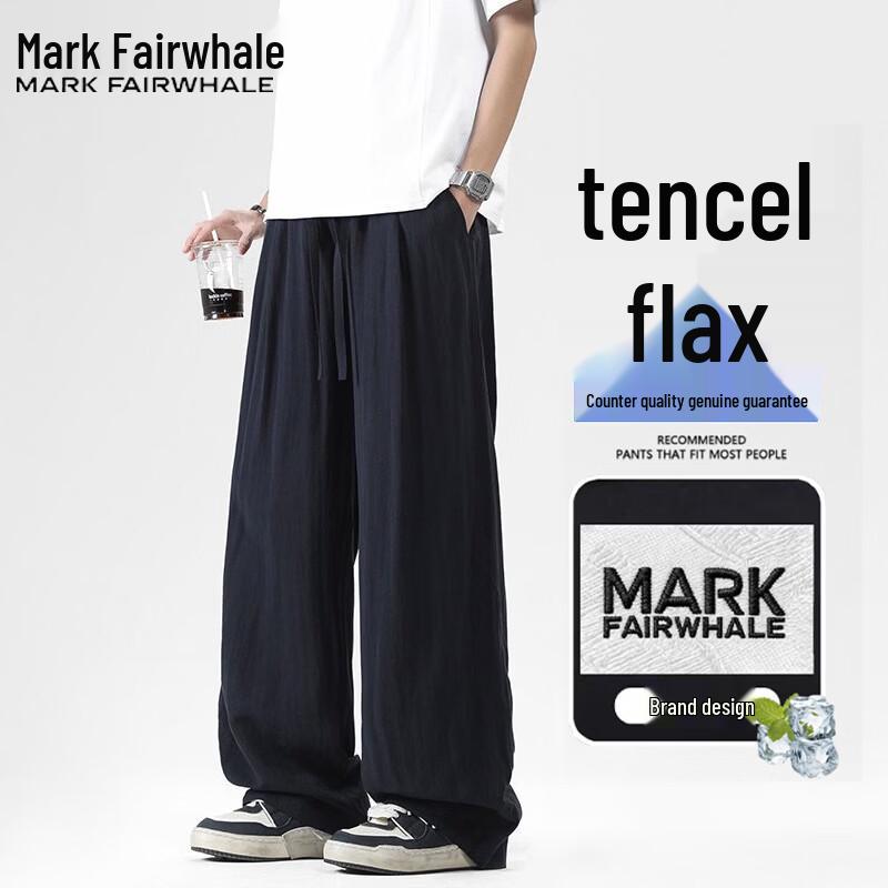 Mark Fairwhale Men s Summer Tencel Blend Straight Casual Pants M