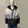 Men's Reversible Gradient Landscape Print Jacket with Hood