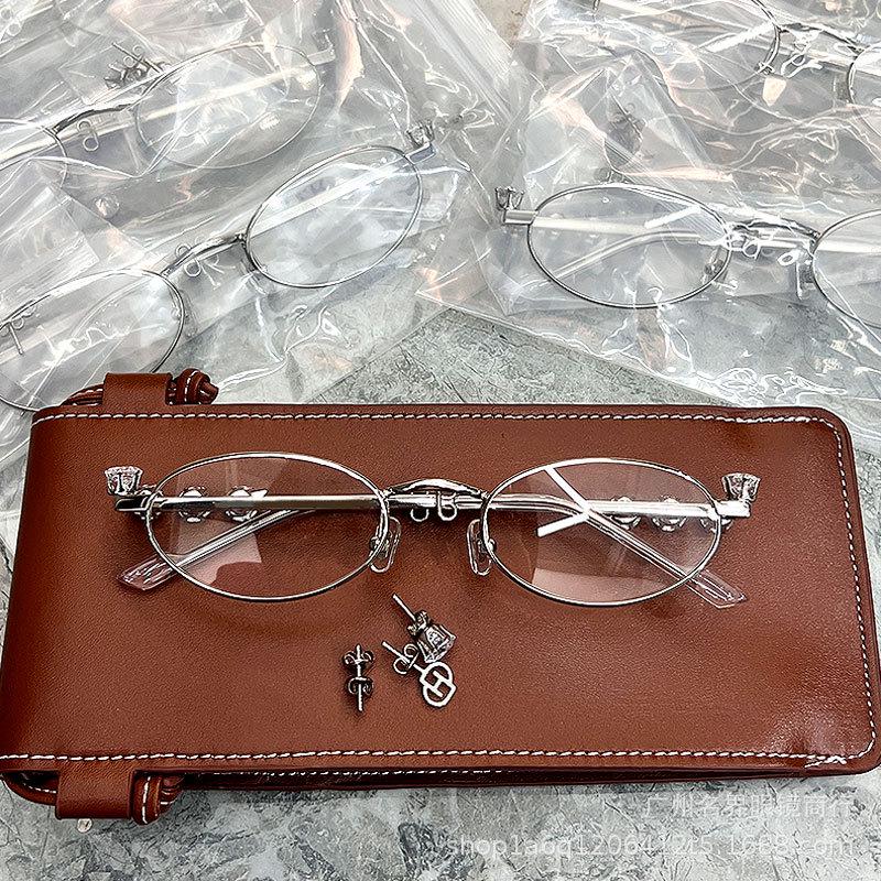 

25 Новых Высококачественных Женских Овальных Оправ для Очков с Девятикаратными Бриллиантовыми Вставками - Модные и Элегантные Украшения Silver Frame with White Box