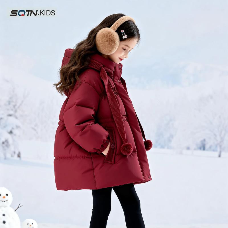 Girls' Winter Hooded Padded Jacket