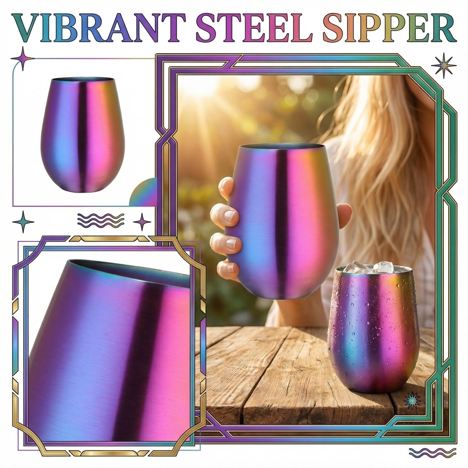Stainless Steel Egg Shaped Water Glass and Beer Glass one size