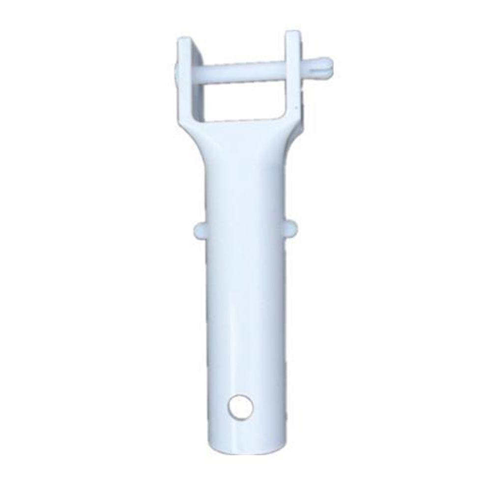 Long Lasting Swimming Pool Spa Vacuum Head Handle Replacement in White with V Clip Pin and Quick Snap Butterfly Clip