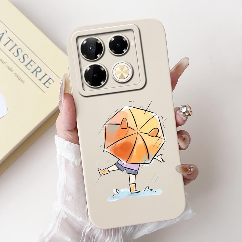 Soft TPU Candy Silicone Phone Case For Infinix Note 40 Pro Plus Note 40 4G 5G Back Cover Note40 4G Bumper Flower Girl Fashion