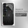 Kreative schwarze gehärtete Glas Handyhülle geeignet für Samsung Galaxy S26 S25 S24 S23 S22 S20 FE/Ultra/Plus Anti-Drop Rückabdeckung
