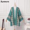 Oversized Boho Floral Print Flounce Shirt Women's Kimono Casual Beach Top Long Sleeve
