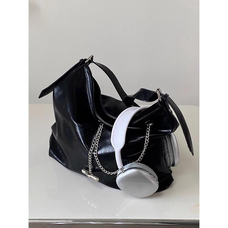 

IELGY Женская черная сумка-тоут большой вместимости для поездок на работу через плечо чёрный