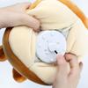 LED Digital Cartoon Alarm Clock Bedroom Night Light Bedside Electronic Clock Soft Plush Toast Shape Alarm Clock