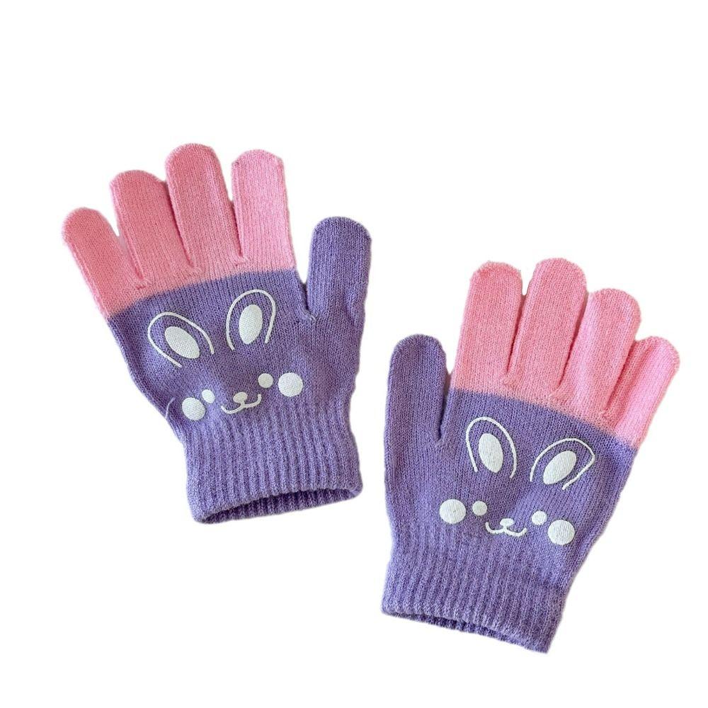 Gestrickte Strickhandschuhe Winter Warm Vollfingerhandschuhe für 4-8 Jahre Alte Baby Jungen Mädchen