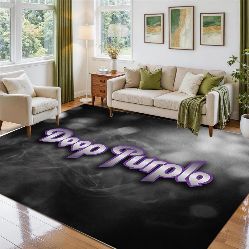 Deep Purple Design Crystal Velvet Rug Soft Decorative Mat for Bedroom Entrance