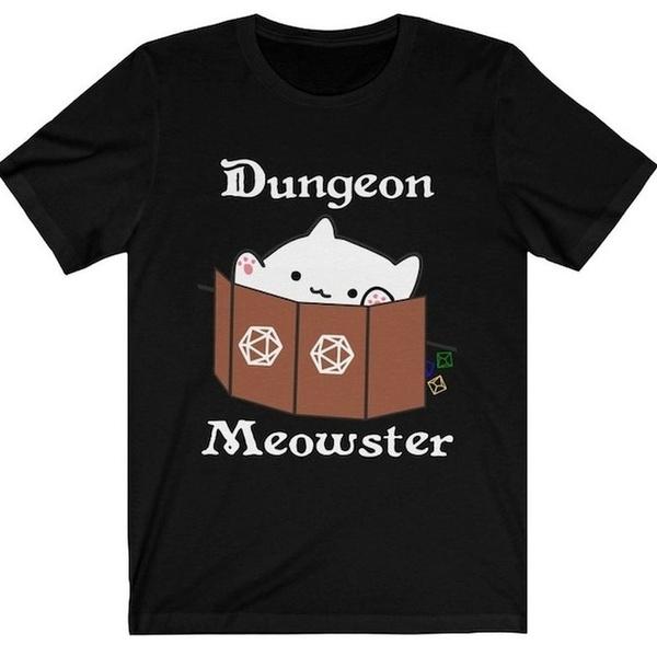 Funny Dungeon Meowster T-Shirt DnD Shirt Cat DM T-Shirt Unisex Tee S разноцветный
