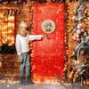 Festive Wooden Door Decoration 1 Set Interchangeable Welcome Sign with Seasonal Hat Accessories Gnome Hats Highland Cow Hanging Front Home