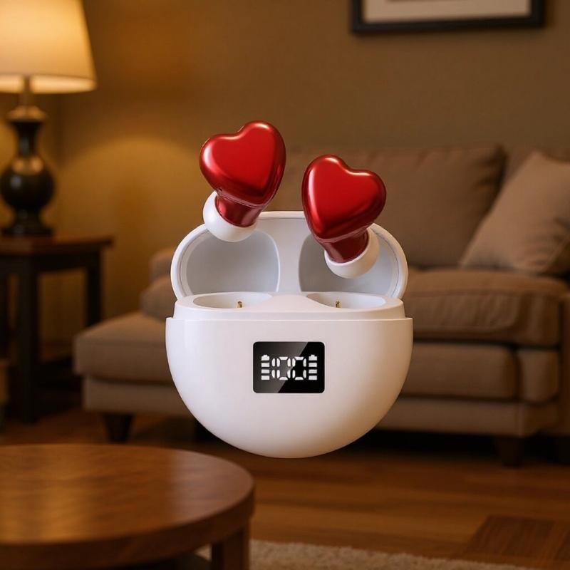 Lovely Heart Shape Wireless Earphones Earbuds With Modern Wireless Headphones And Comfortable Fit For Daily Use TE-I3