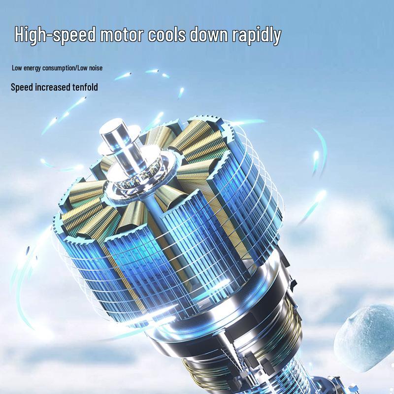 100-Speed Foldable Mini Handheld Fan with Ice Compress, LED, and Neck-Hanging Function