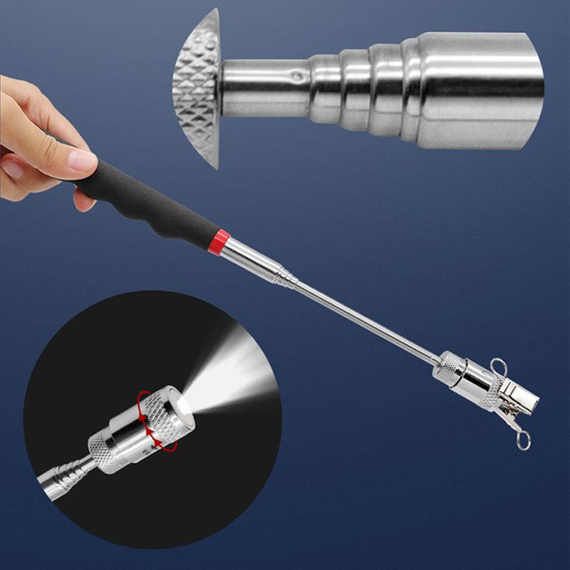 SEAMETAL Telescopic Magnetic Picker Mini Portable Magnetic Pen with Light for Picking Up Screws Nut Bolt Extendable Pickup Rod Stick