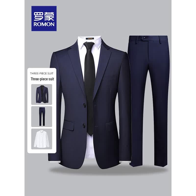 ROMON Men's Slim Fit Suit Set