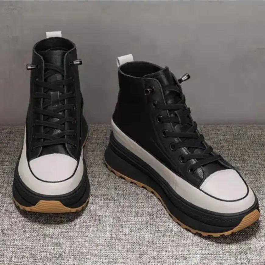 

Ботильоны для женщин со шнурками Ботильоны на высокой платформе со шнуровкой Женские короткие туфли Массивная обувь Удобная и элегантная Популярная модель 2000 года 35