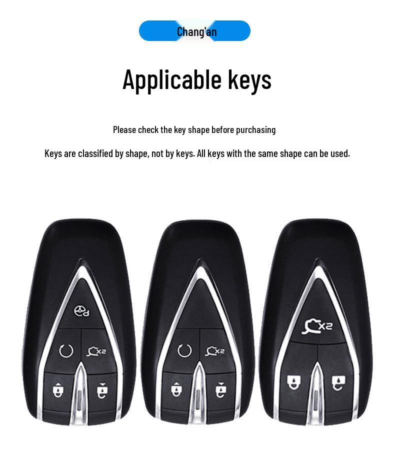 Changan Qiyuan A05/A06/A07 Remote Key Cover: Metal Shell with Leather Snap Button for Q05 125MAX