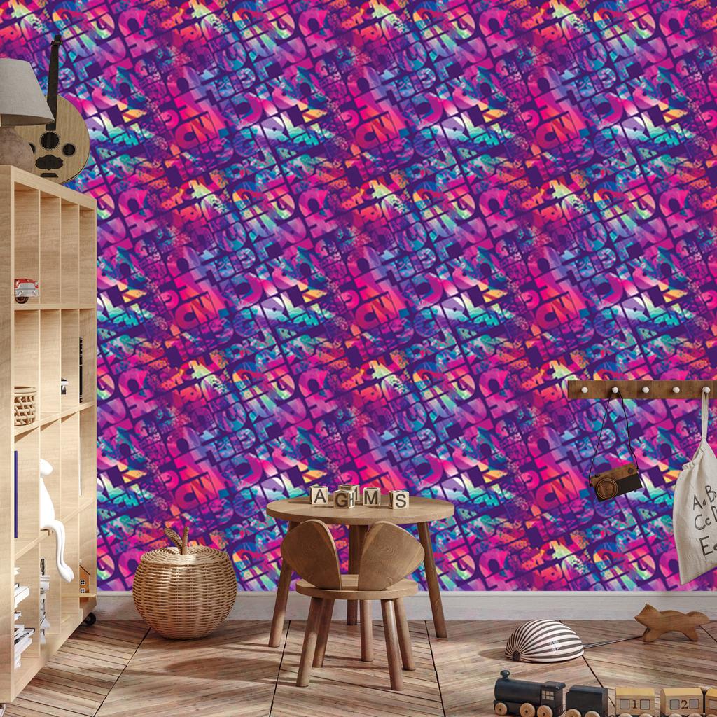 Girls Graffiti Wallpaper for Living Room and Bedroom 50x1000