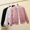 Women's Winter Long-sleeved Solid Color  Warm Jacket Single-breasted Casual Comfortable Baseball Jacket