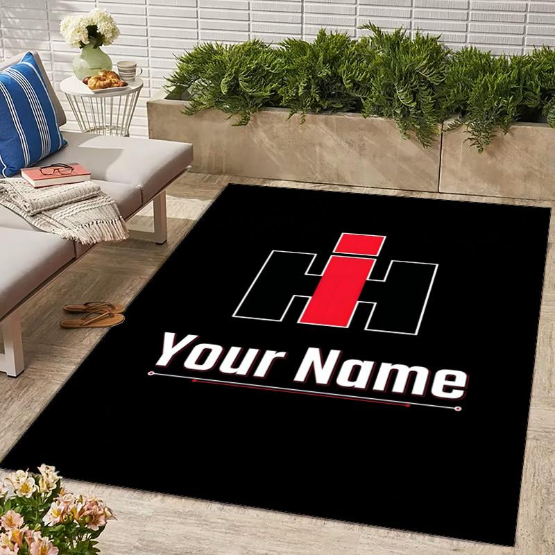 Farmall International Harvester Design Area Rug Personalized Name- Non-Slip, Soft & Cozy Floor Mat for Living Room, Office - Indoor/Outdoor Carpet