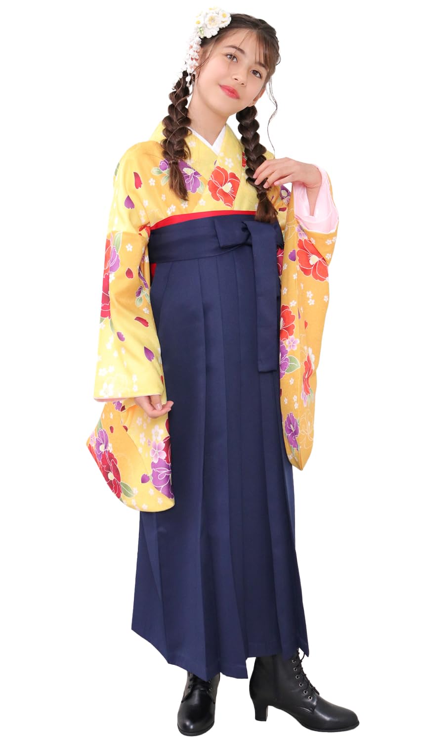 

Комплект хакама для выпускного начальной школы Выпускной начальной школы Хакама Великолепный комплект хакама для юниоров Длина тесьмы Ямабуки и Камелия